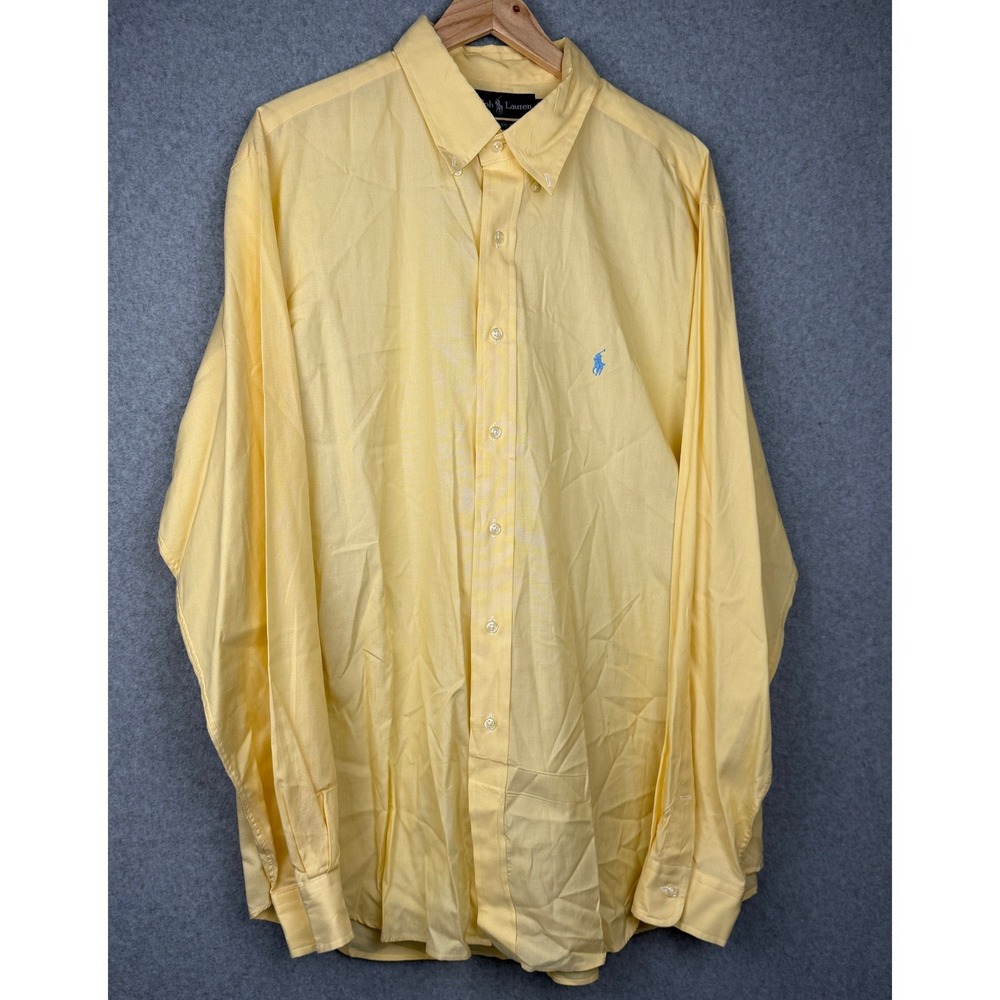 Ralph Lauren Shirt Mens XL Classic Fit Yellow Button-down